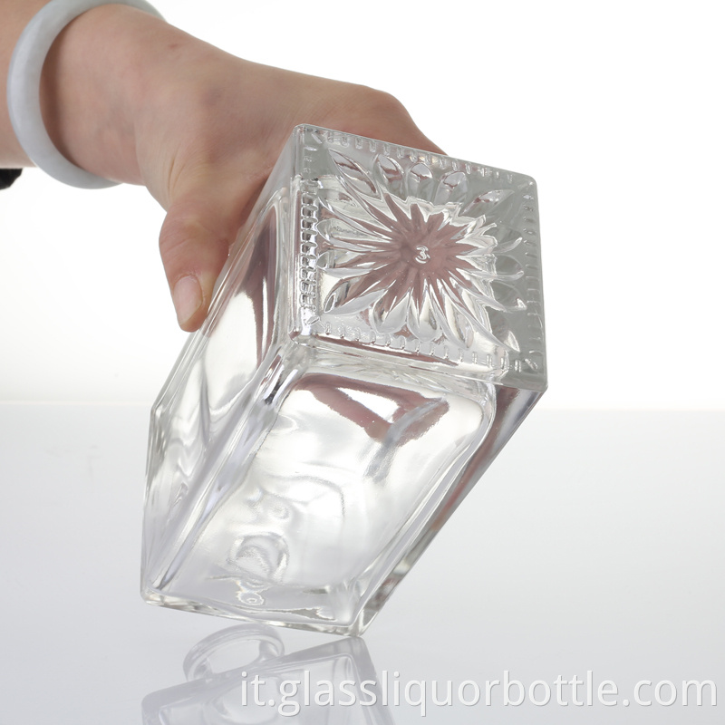 Empty Unique Glass Bottle